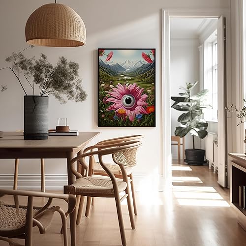 Miniatura 5 de Poster Master Póster de ojos  Estampado retro de flores rosas  Arte surrealista  Arte de collage  Arte moderno  Arte de paisaje  Arte Trippy  Arte