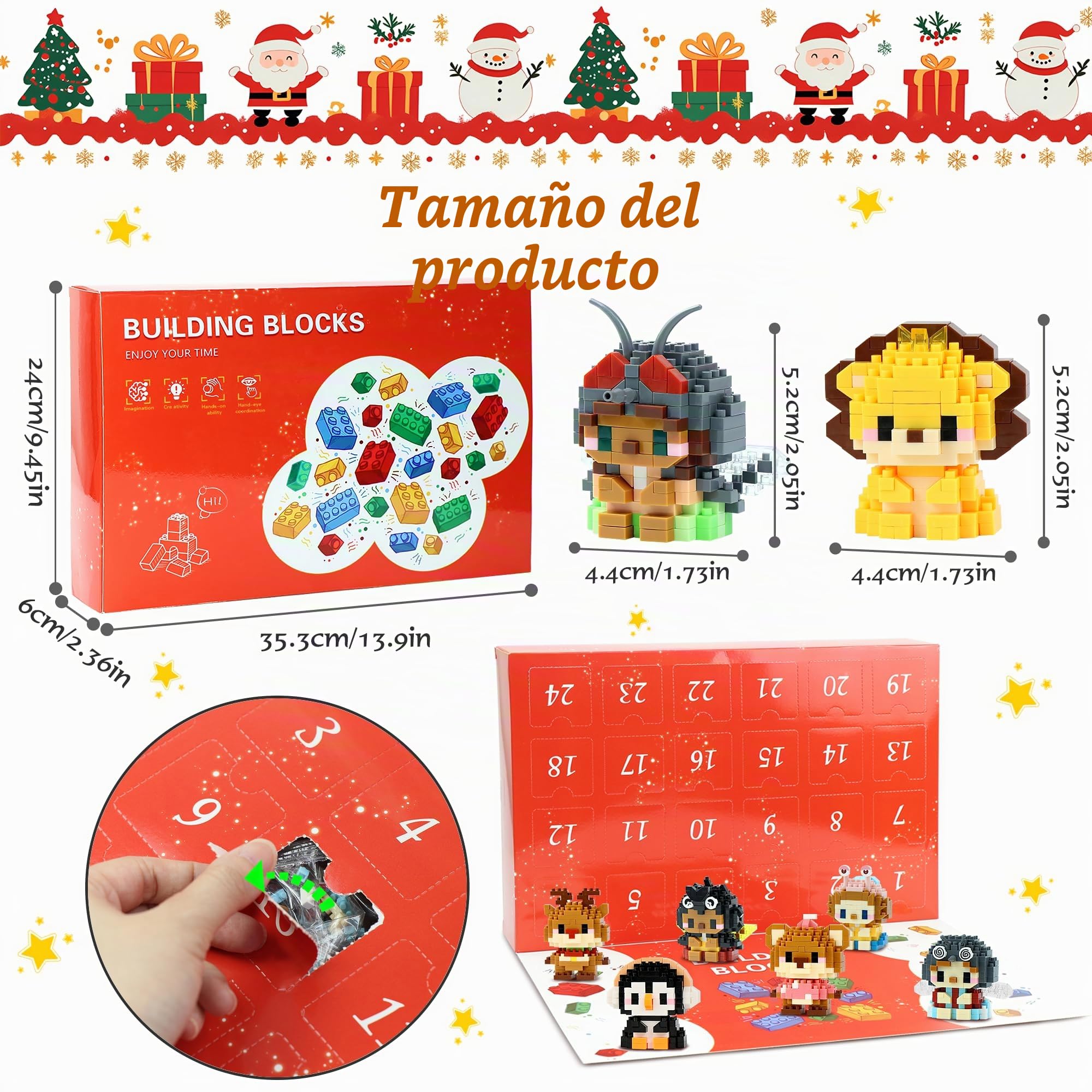 Regalos Calendario Adviento Niños Mini Bloques 2026 (Animales)