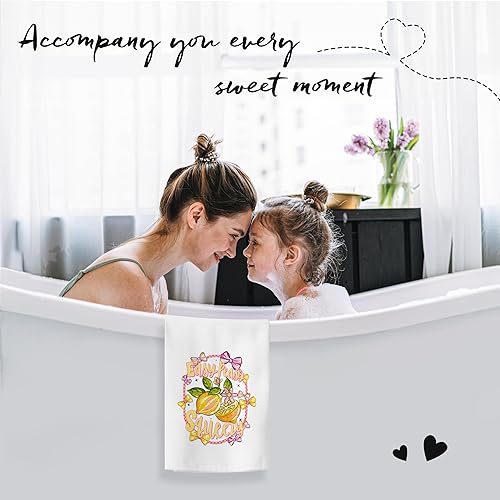 Miniatura 5 de Coquette Bow Lemon - Toallas de cocina con diseño retro de limón amarillo para decoración de baño, fácil de apretar, paños de cocina para platos de