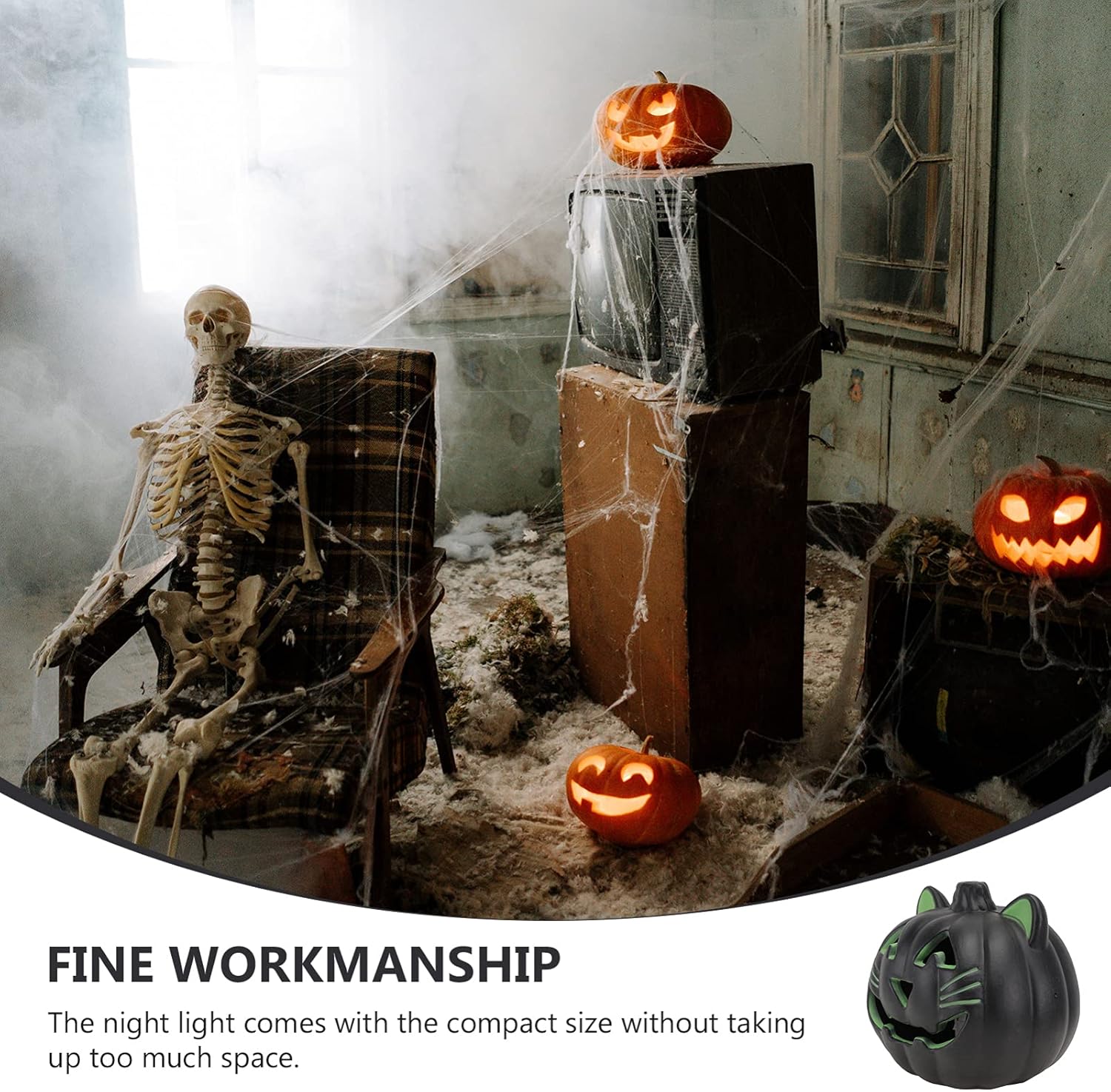 SHERCHPRY Pumpkin Lights Halloween Pumpkin Night Light, Led Lamp, Cat Face Table Light, Funny Lamp Decor for Christmas Holiday Birthday Party Jack O Lantern s