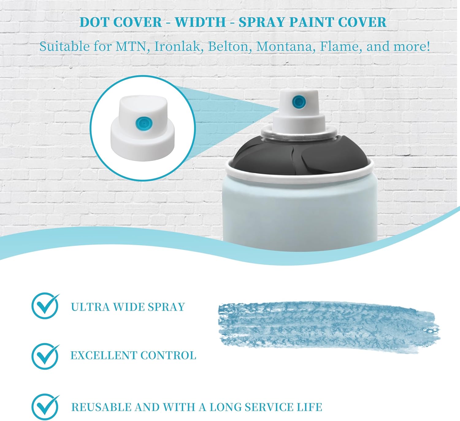 Spray paint caps fit Female Cans,Spray Can Nozzle-Spray Paint Nozzles Spray Paint Tips BLUE -20 Pack