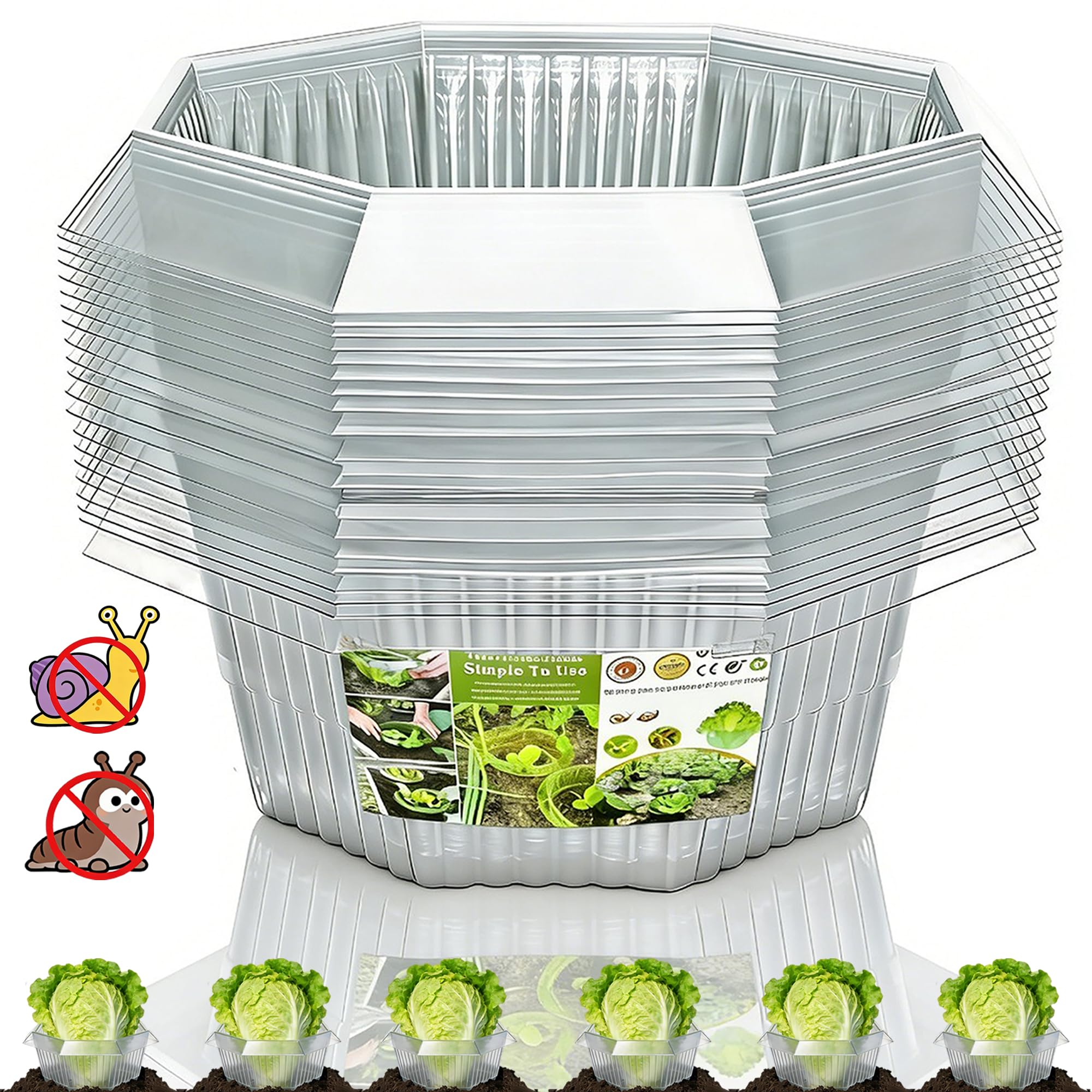 20 Stück Schneckenkragen,Schneckenschutz,Schneckenkragen aus Plastik,Schneckenschutzringe,Schneckenzaun zur Abwehr von Schnecken,für Ihre Salatpflanzen und Kohl - Schützt Pflanzen vor Tierfraß