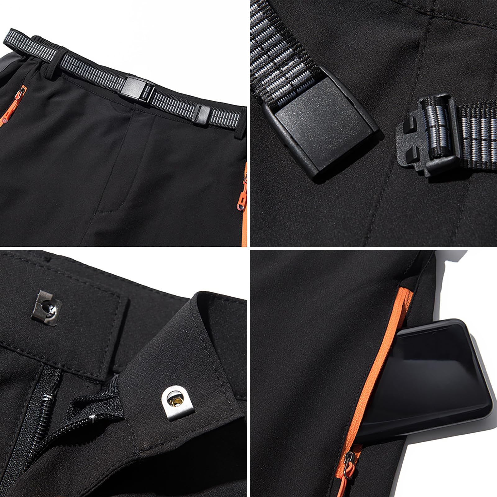Pantalones de Senderismo para Hombres Pantalón de Montaña Transpirables para Trekking Escalada Verano(Size:S,Color:Gris)