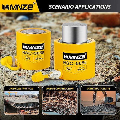 Miniatura 34 de 10T 2 "Stroke Hydraulic Cylinder Jack Sets Porta Power Ram Jack Kits de cilindro de elevación de efecto único se retrae automáticamente con bomba