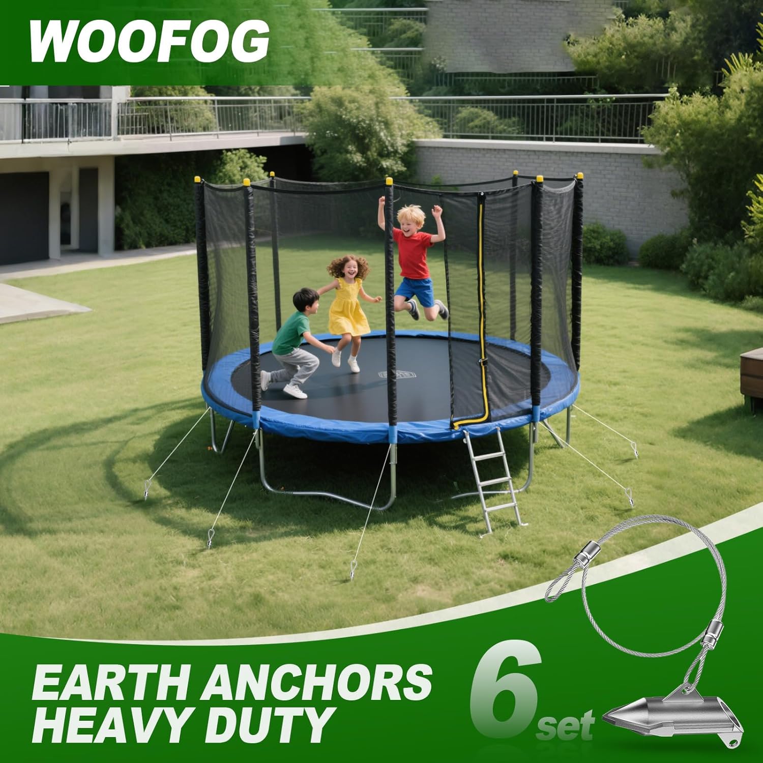 WooFog 6 Pack Earth Anchors for Trapping, Duckbill Earth Anchors, 30 Inch Heavy Duty Ground Anchor for Sheds, Trap Anchors for Securing Trapping Stakes, Greenhouses, Tents
