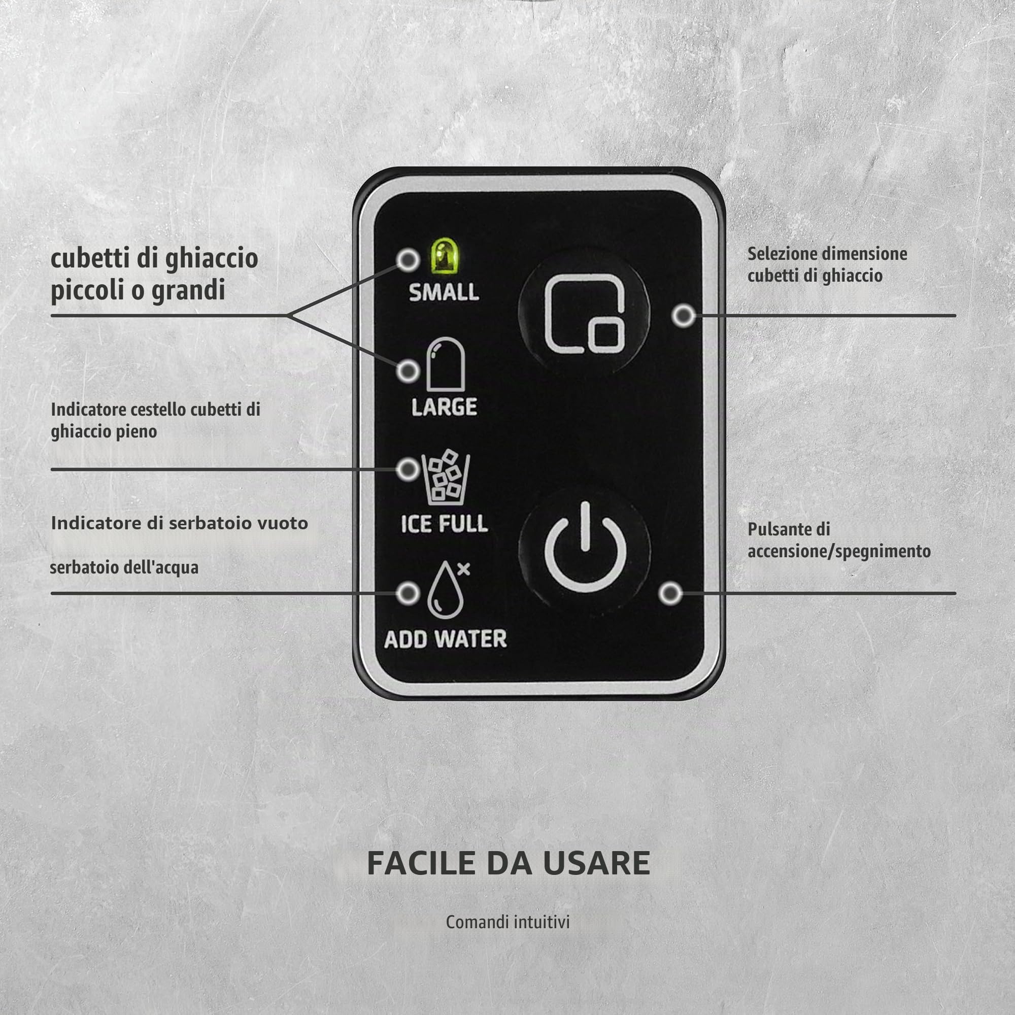 CASO IceChef compact - Macchina del ghiaccio autopulente, macchina per il ghiaccio con serbatoio da 1L, ideale per casa e cucina, produce ghiaccio in 6 minuti, fino a 12 kg in 24 ore, nero