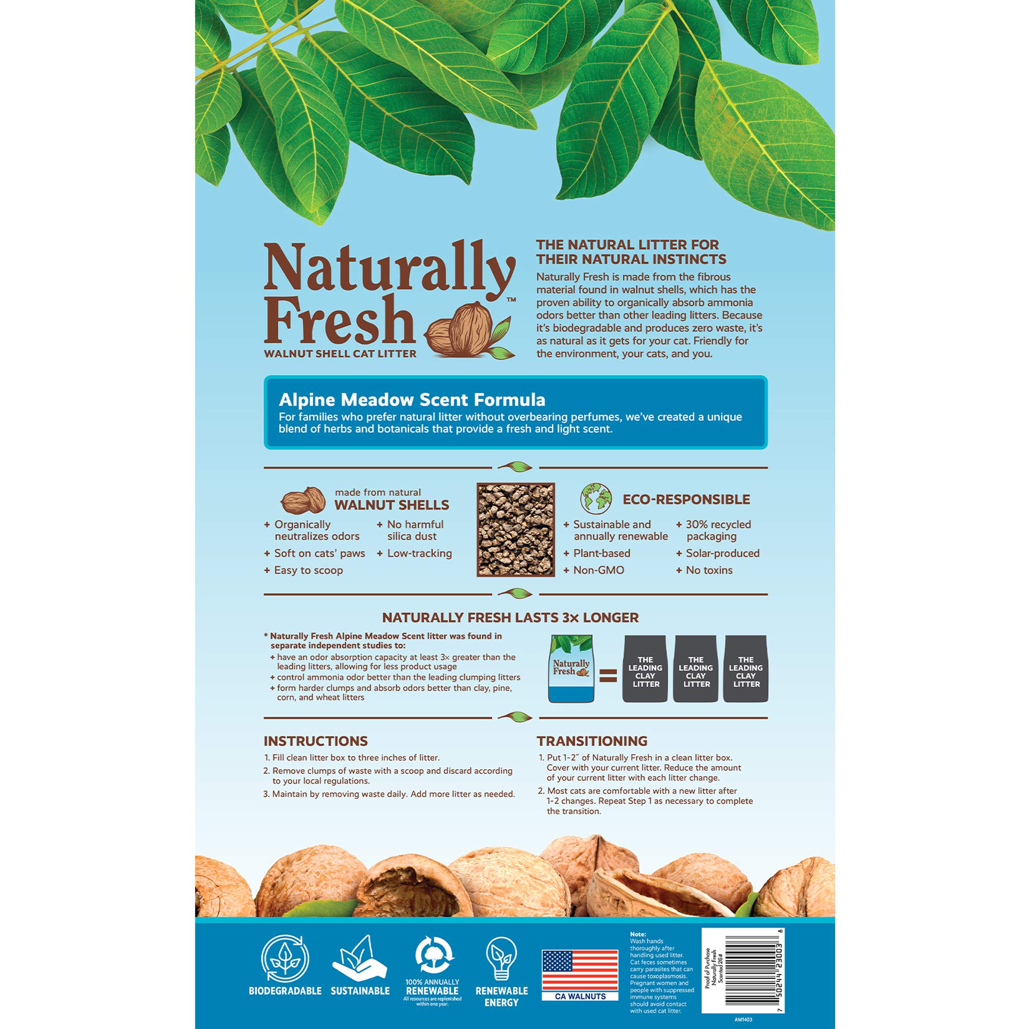 EcoShell Naturally Fresh Cat Litter Made From Walnut Shells