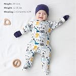 MAMIMAKA Newborn Baby 2-way Zipper Romper Cotton One-piece Jumsuit 3-pack, 0-24 Months