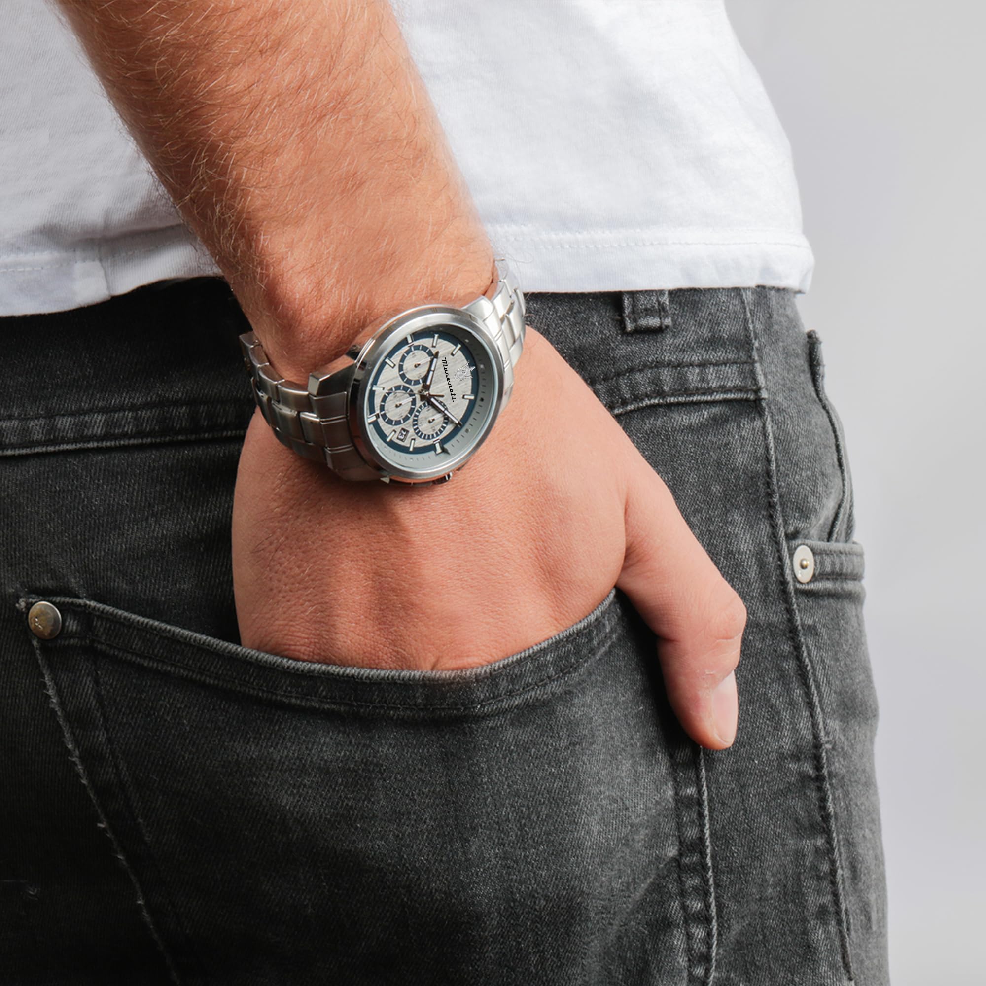 Maserati Orologio da uomo, Collezione Successo, movimento al quarzo, cronografo, in acciaio - R8873621006