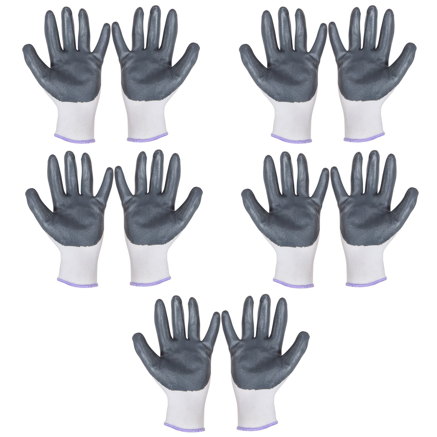 Spartan Premium Frontier Safety Hand Gloves | Knife Cuts Resistant Gloves | Chemical Resistant Gloves (Grey and White, 5 Pairs)