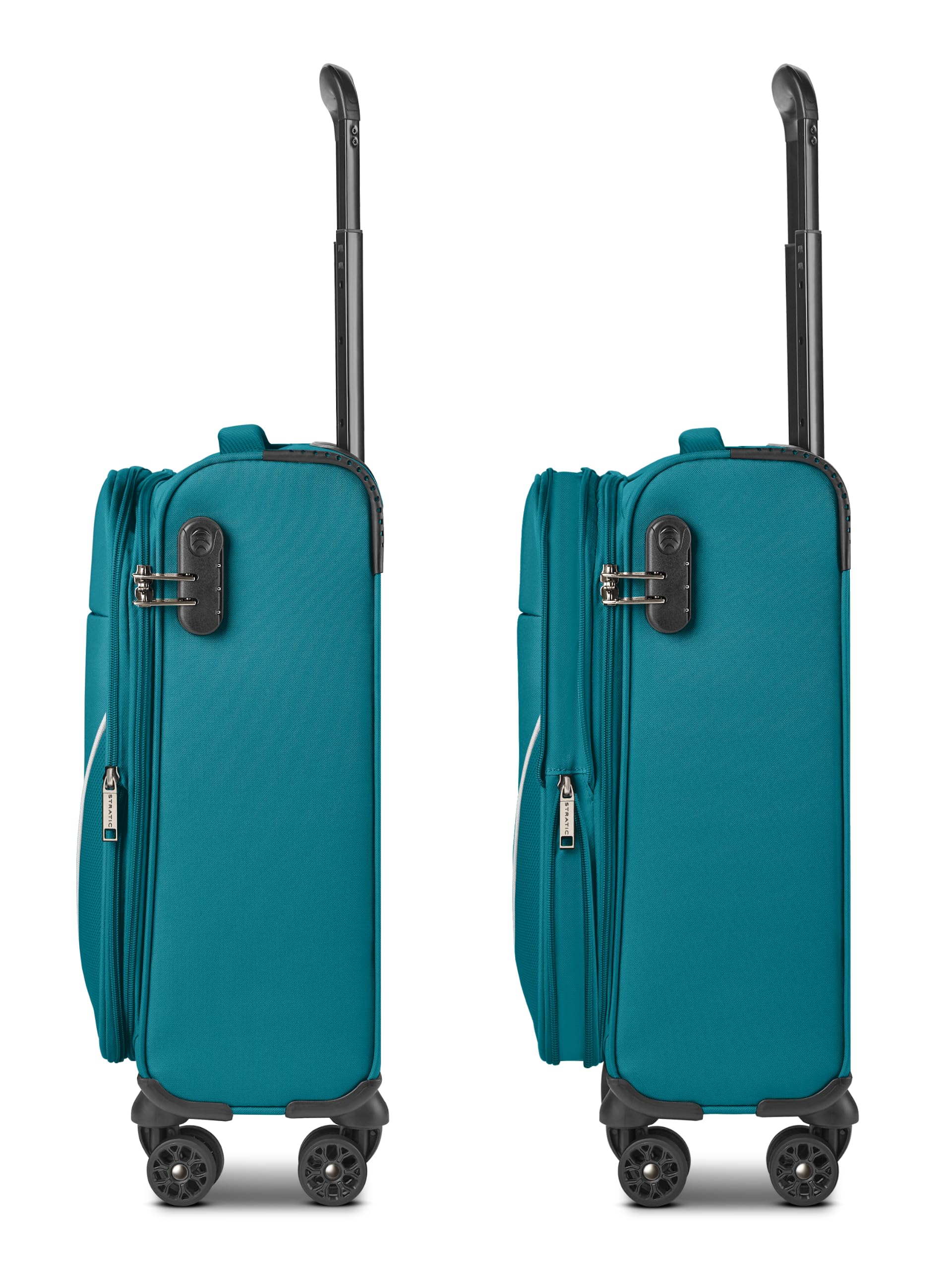 Stratic Kabinen-Koffer für Damen und Herren | Kleiner Cabin-Trolley 40 x 21 x 55 cm aus hochwertigem, flexiblem Polyester Material | Erweiterbar & Teleskopgriff| taska Serie