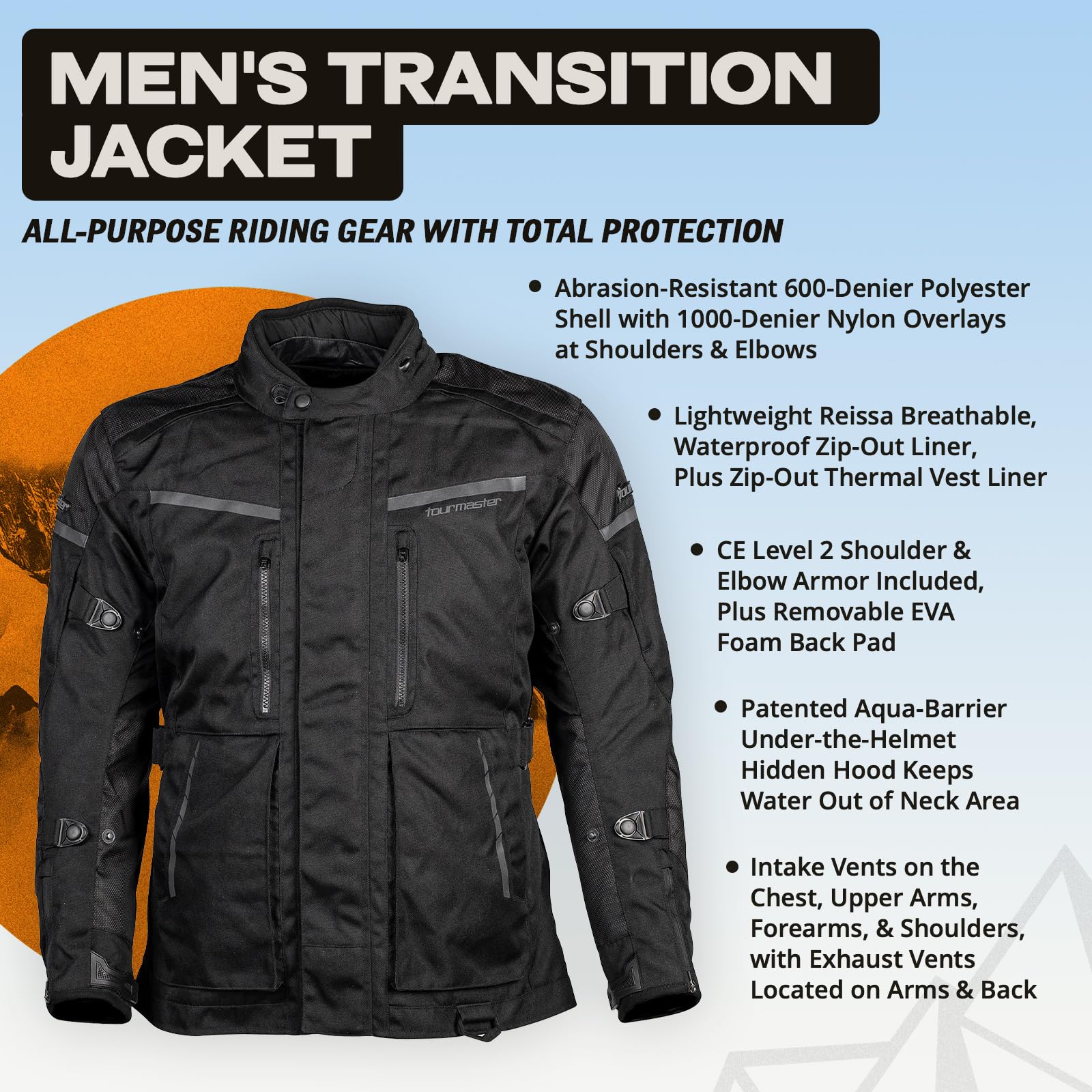 Tourmaster Mens Transition Motorcycle Jacket — view 7
