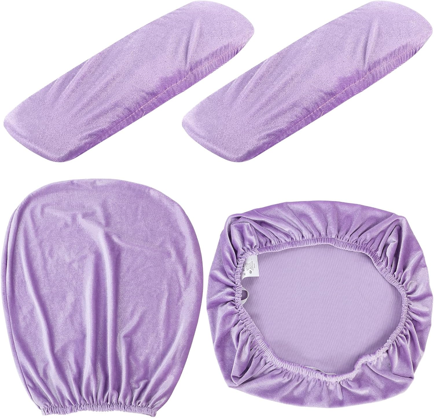 Tallew 4 Pcs Office Chair Covers Set Computer Universal Protective Stretchable Chair Seat Covers Desk Armrest Slipcovers Pads Office Cushion Backrest for Rotating(Purple) - Image 2