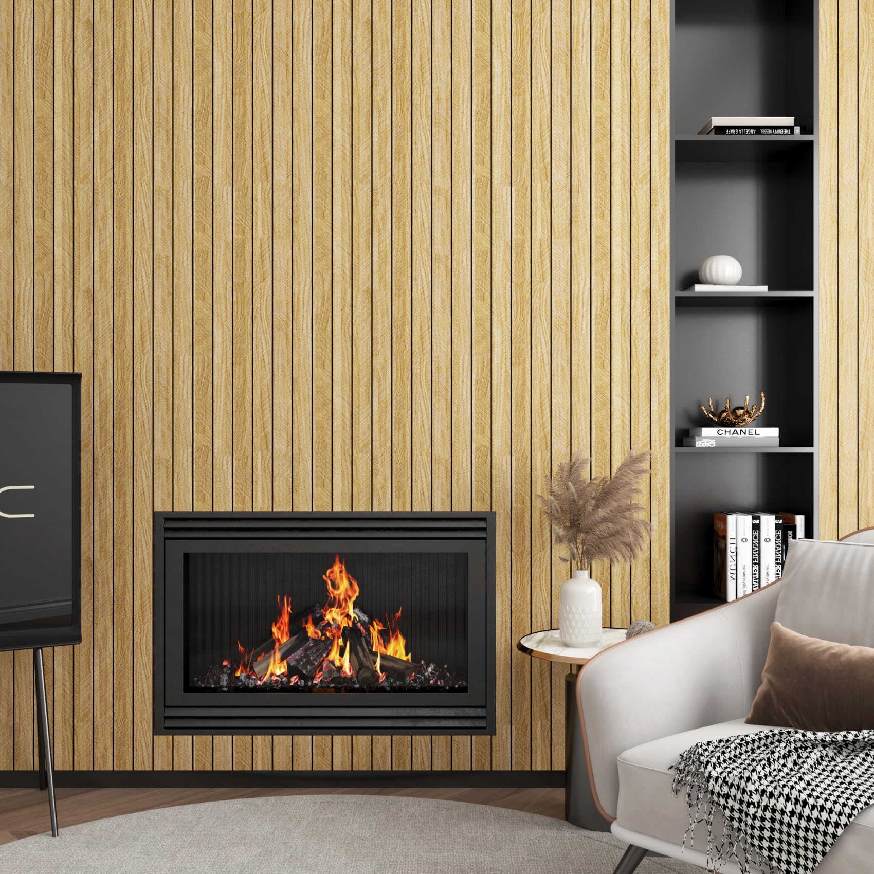 Decotalk Pannelli Decorativi per Pareti Camera da Letto Legno Marrone 60X400cm Spesso Pannelli Decorativi per Pareti Legno Carta da Parati Adesiva Muro 3D Pannello Murali Decorativo Parete per Interne