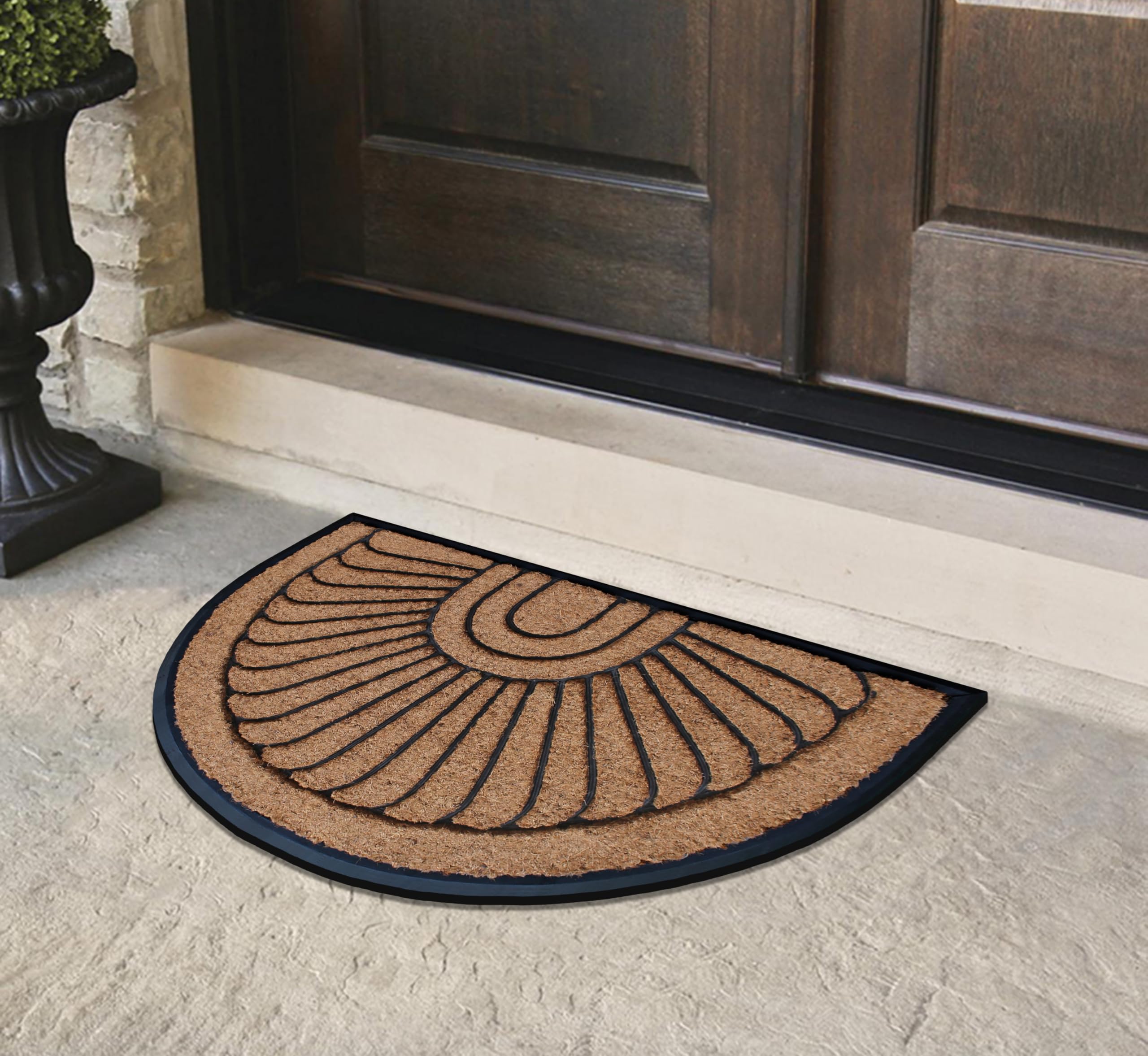 A1HC Natural Coir and Rubber Door Mat, 24”x36”, Thick Durable Doormats for Entrance, Heavy Duty, Low Pile Door Mat, Easy to Clean, Long Lasting Front Entry Doormat