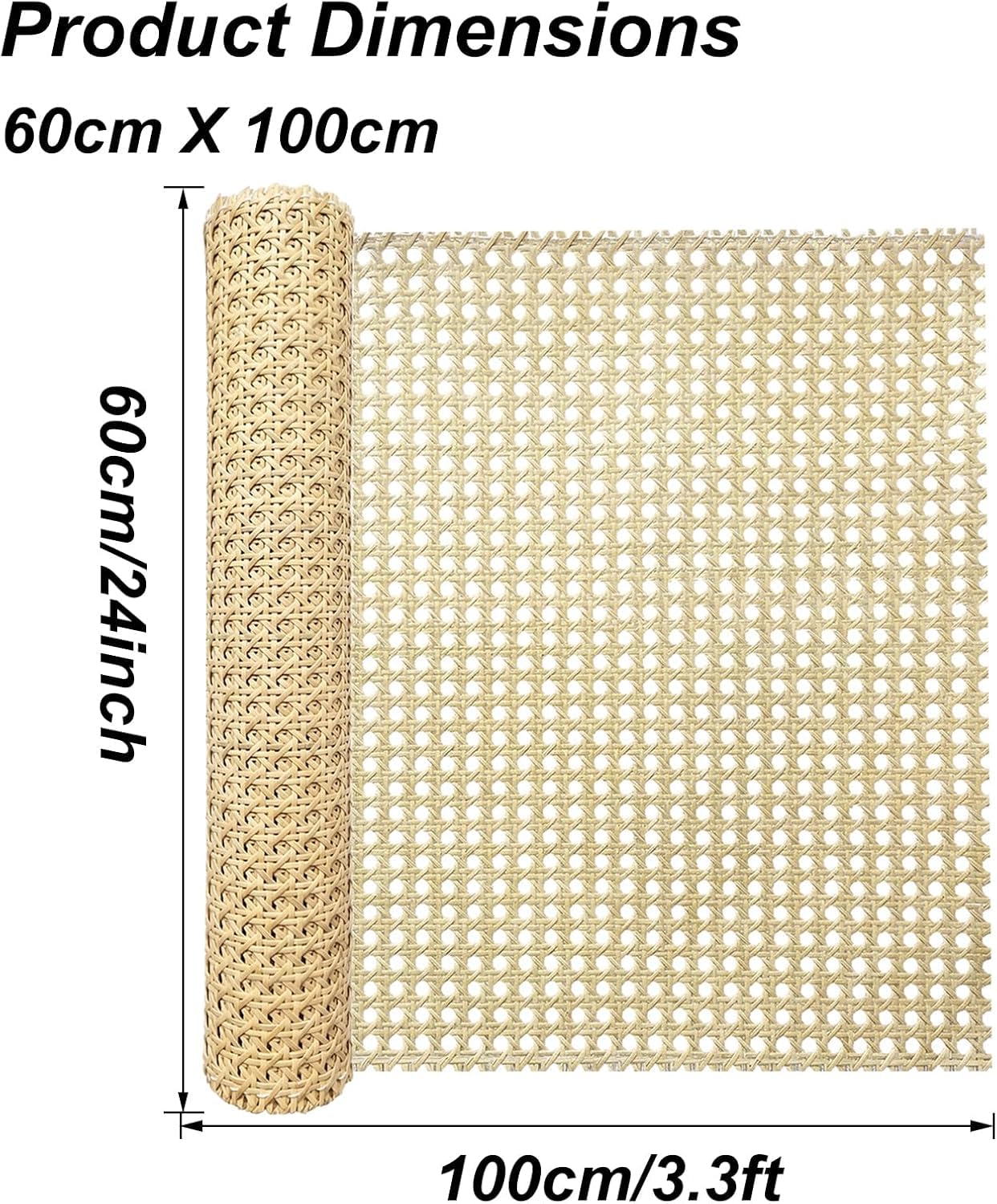 selliner Correa de mimbre de polietileno de Viena, 60 cm x 100 cm