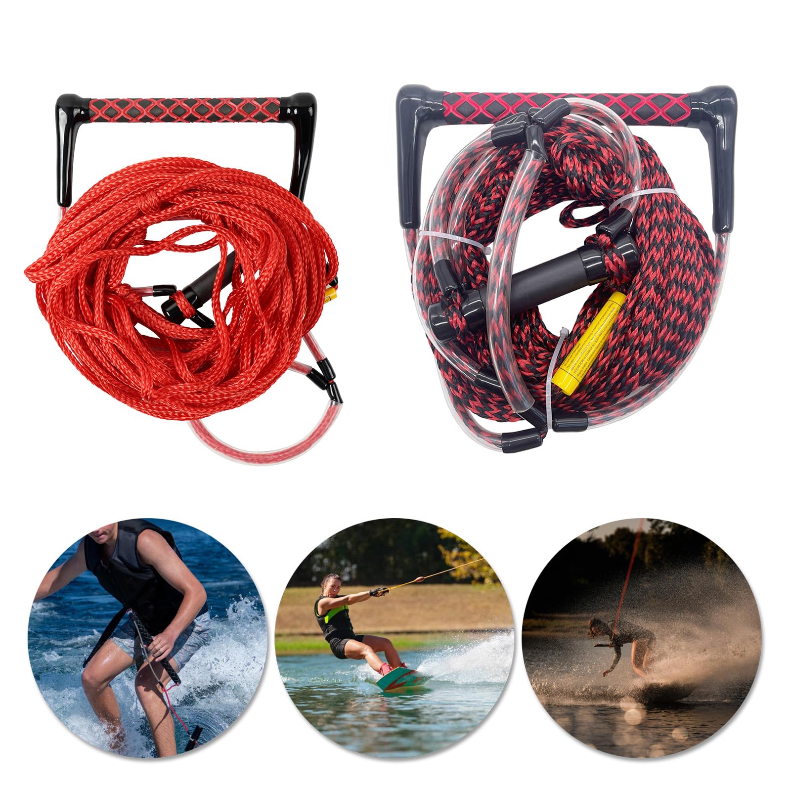 Cuerda de esquí acuático, cuerda de surf, wakeboard, rodillas, cuerda de remolque, cuerda ajustable con asa para despertar surf