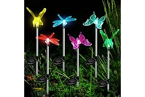 Anordsem Solar Lights Outdoor Decorations: Dragonfly Garden Stake Light Waterproof for Yard Decorative LED Lamp