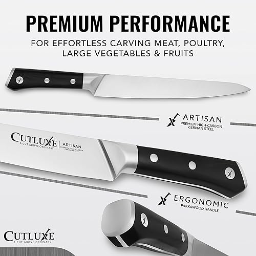 Miniatura 2 de Cutluxe Juego de cuchillos de trinchar  Tenedor y cuchillo de trinchar para carne, barbacoa, pechuga, pavo  Acero alemán de alta calidad afilado