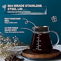 Vista 3 de Glass Range - Servidor de café para verter sobre café y té, 27.1 fl oz27 oz Ovalware microondas seguro y resistente al calor 0.098 in de espesor