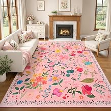 ISEAU Pink Rug for Bedroom 4x6 Area Rugs for Kids Room Dorm Rug, Non Slip