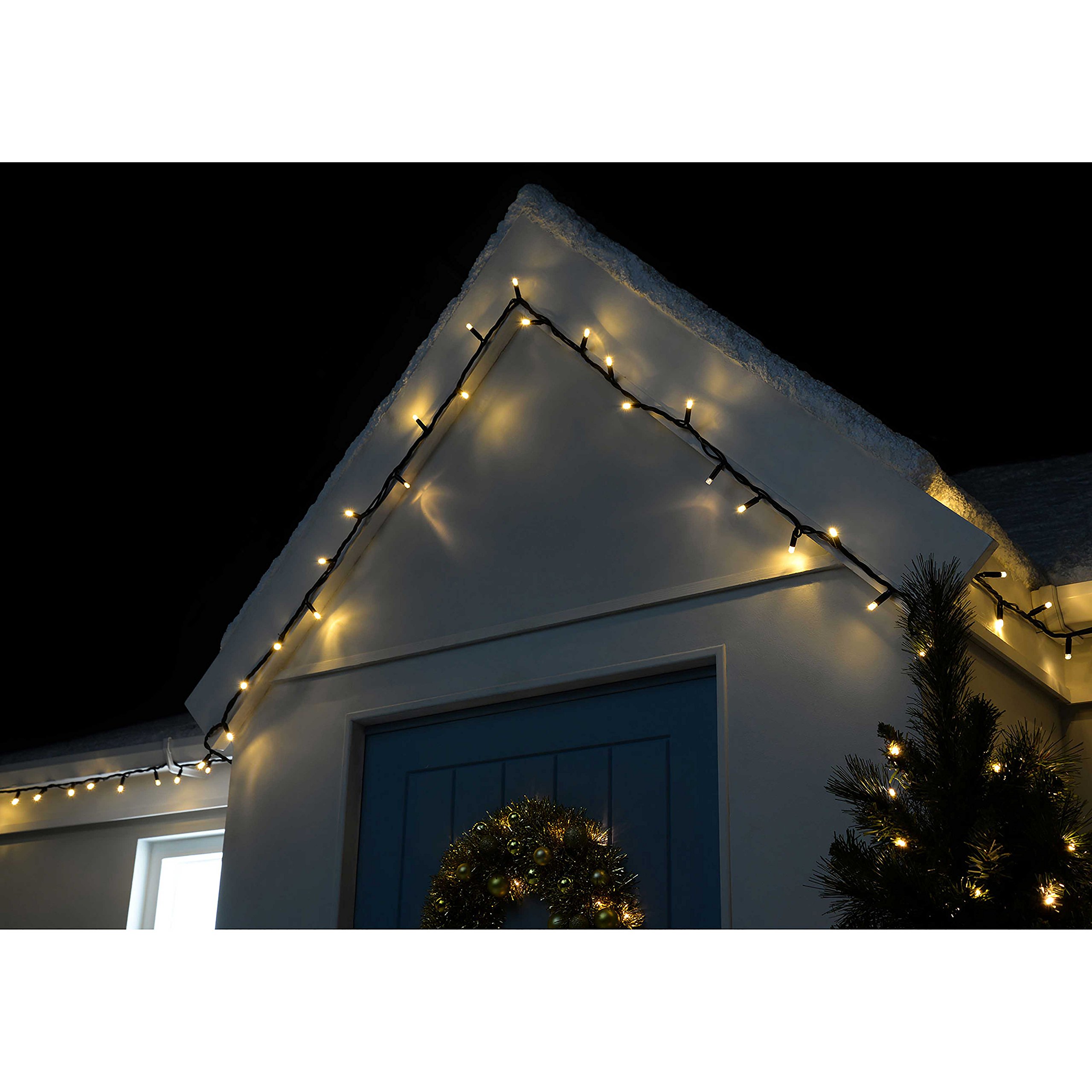 WeRChristmas Connectable LED Rubber Cable Lights String with 100 Warm White, 100 LED - Image 3