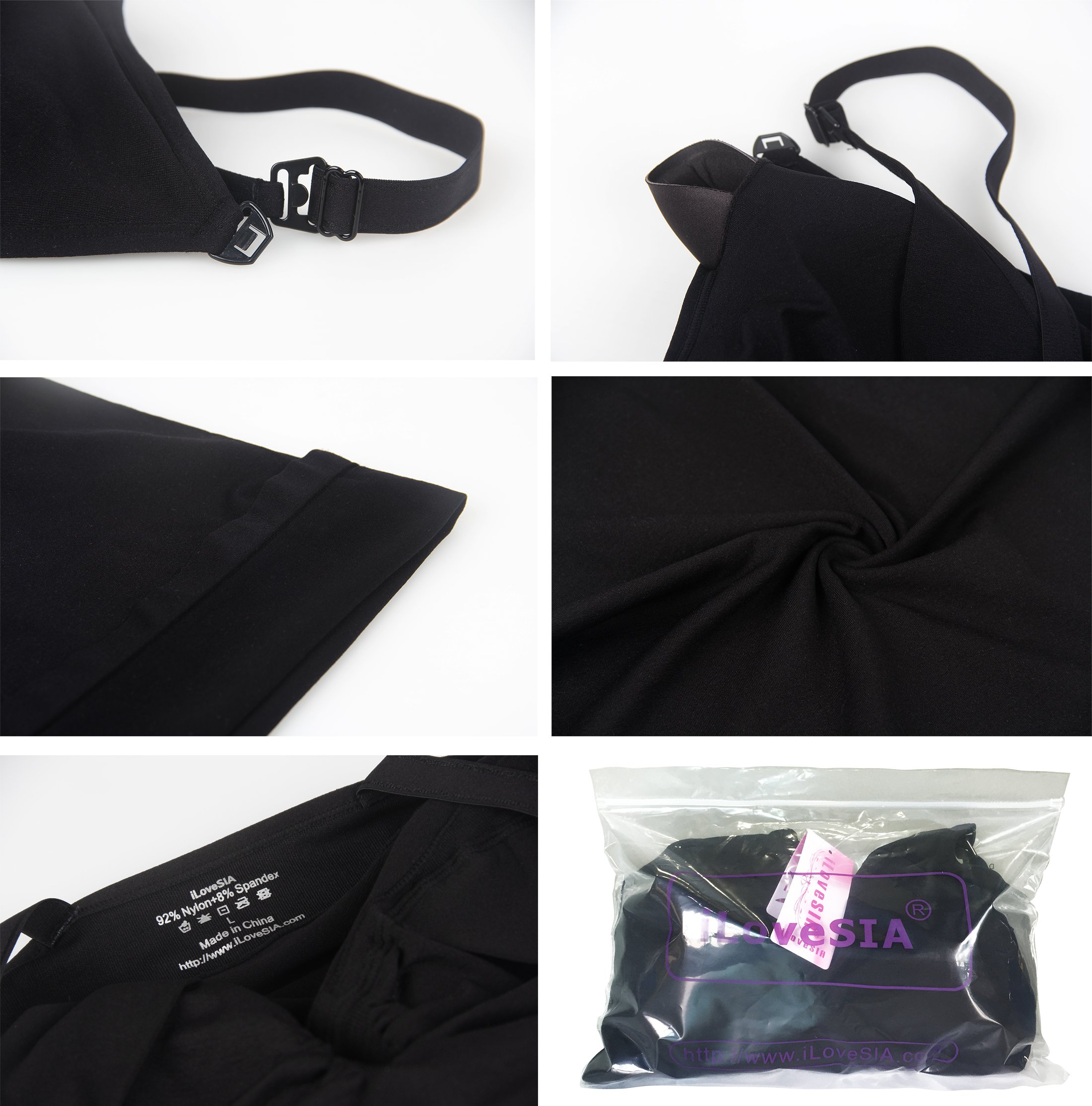 iloveSIA Nursing Tops d'allaitement sans Manches T-Shirt Noir débardeur Special Nourrir du Lait XL