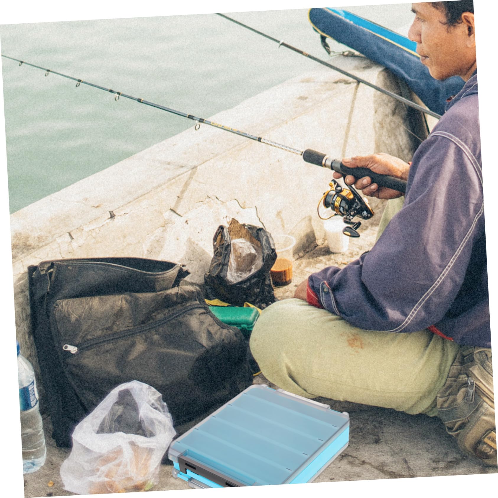 Scatola Esche da Pesca Doppia Faccia Grande Organizer Portatile Attrezzatura con Scomparti Interni Resistente per Conservazione Artificiali e Accessori