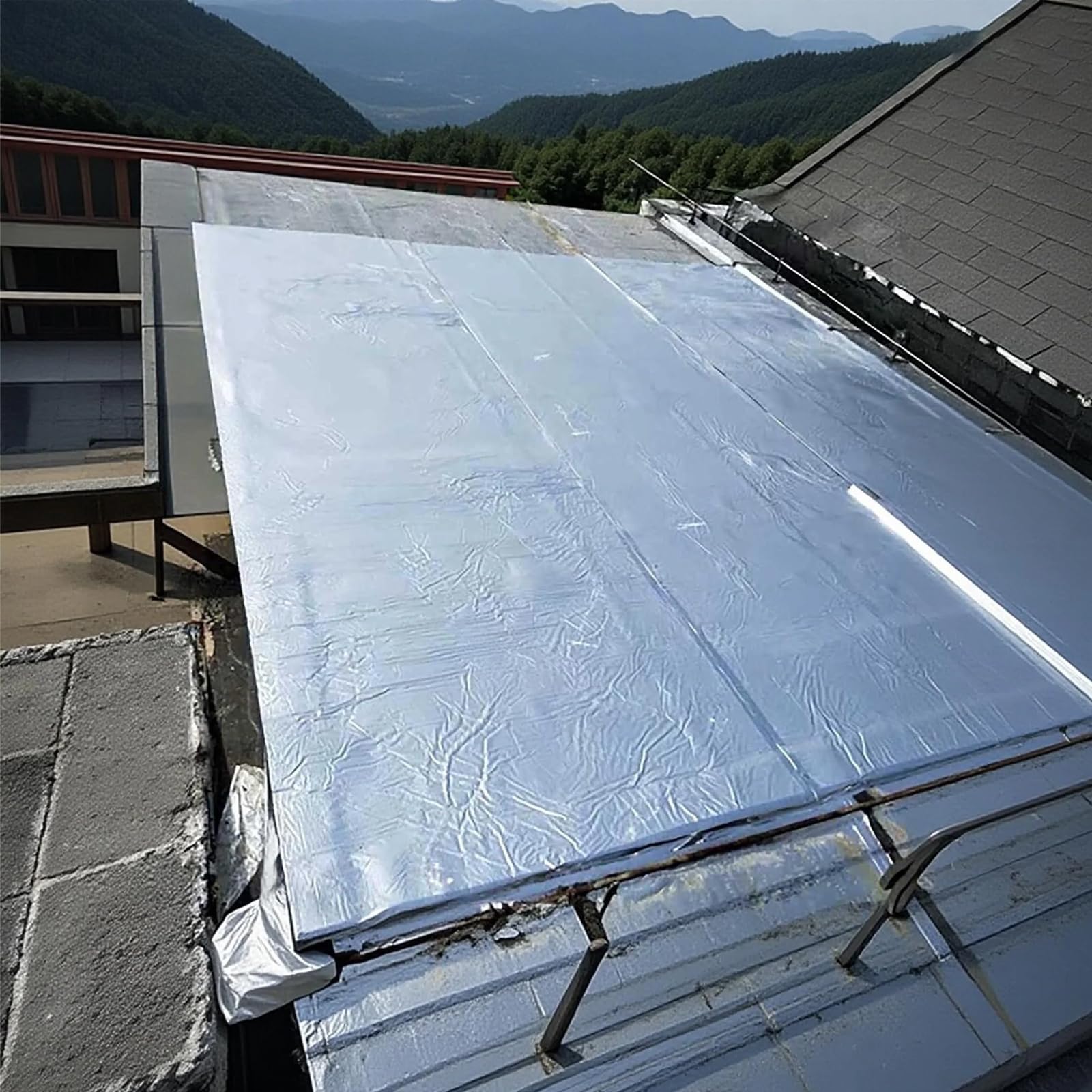 Rollo de aislamiento térmico reflectante, espuma de aluminio autoadhesiva de 5 mm para suelos, techos, puertas de garaje, autocaravanas