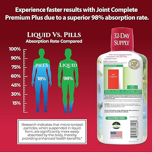 Miniatura 3 de Joint Complete Premium Plus - Suplemento líquido para articulaciones con glucosamina, condroitina, MSM Plus 800 mg cúrcuma - 98% de absorción máxima