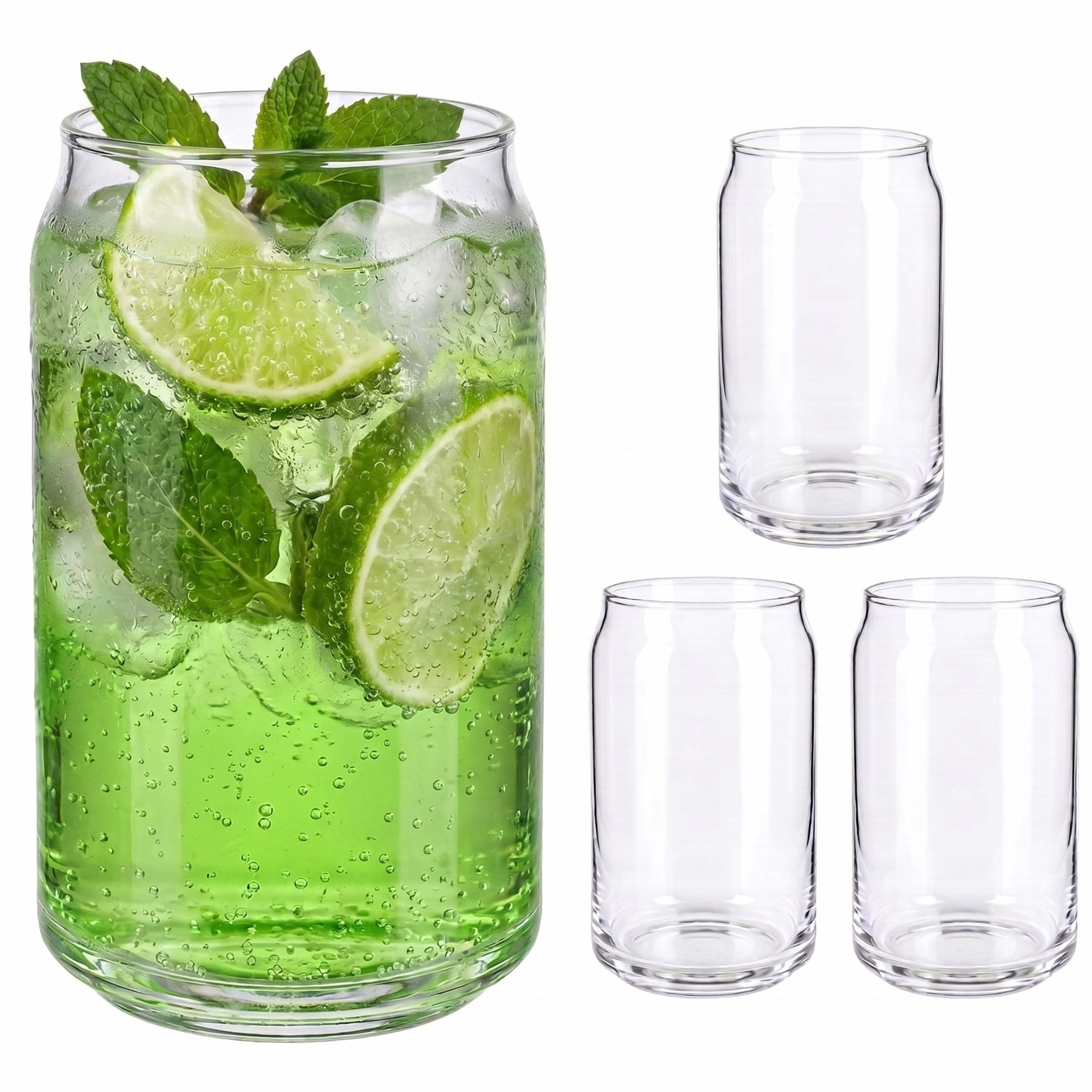 Vasos highball Relaxdays de cristal de 480 ml fáciles de limpiar en lavavajillas set de 4