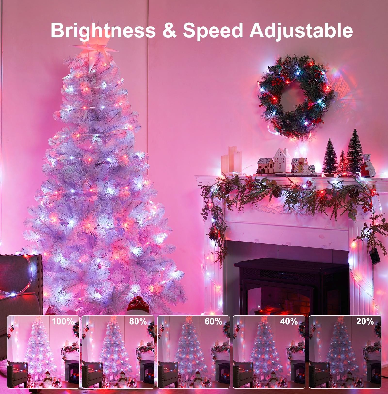 Forest Fire&Green➕Red&Green➕Rainbowセット Amazon.com: Bright Zeal 66 Ft 200 LED 8 Mode Multi Colored