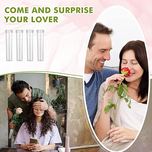 Miniatura 4 de Irenare Paquete de 300 tubos de agua para flores, viales de plástico reutilizables de 3 pulgadas para arreglos florales, tubos florales con