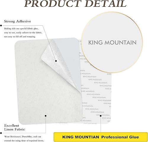 Miniatura 2 de KING MOUNTAIN Parches de reparación de lino fino, parches de tela de lino autoadhesivos, tamaño extra de 8 x 11 pulgadas, multicolor, se pueden