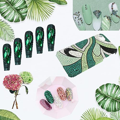 Miniatura 6 de Massive Beads Más de 4500 unidades de diamantes de imitación termoadhesivos de vidrio con parte trasera plana para hacer bricolaje con 1 pinza y 1