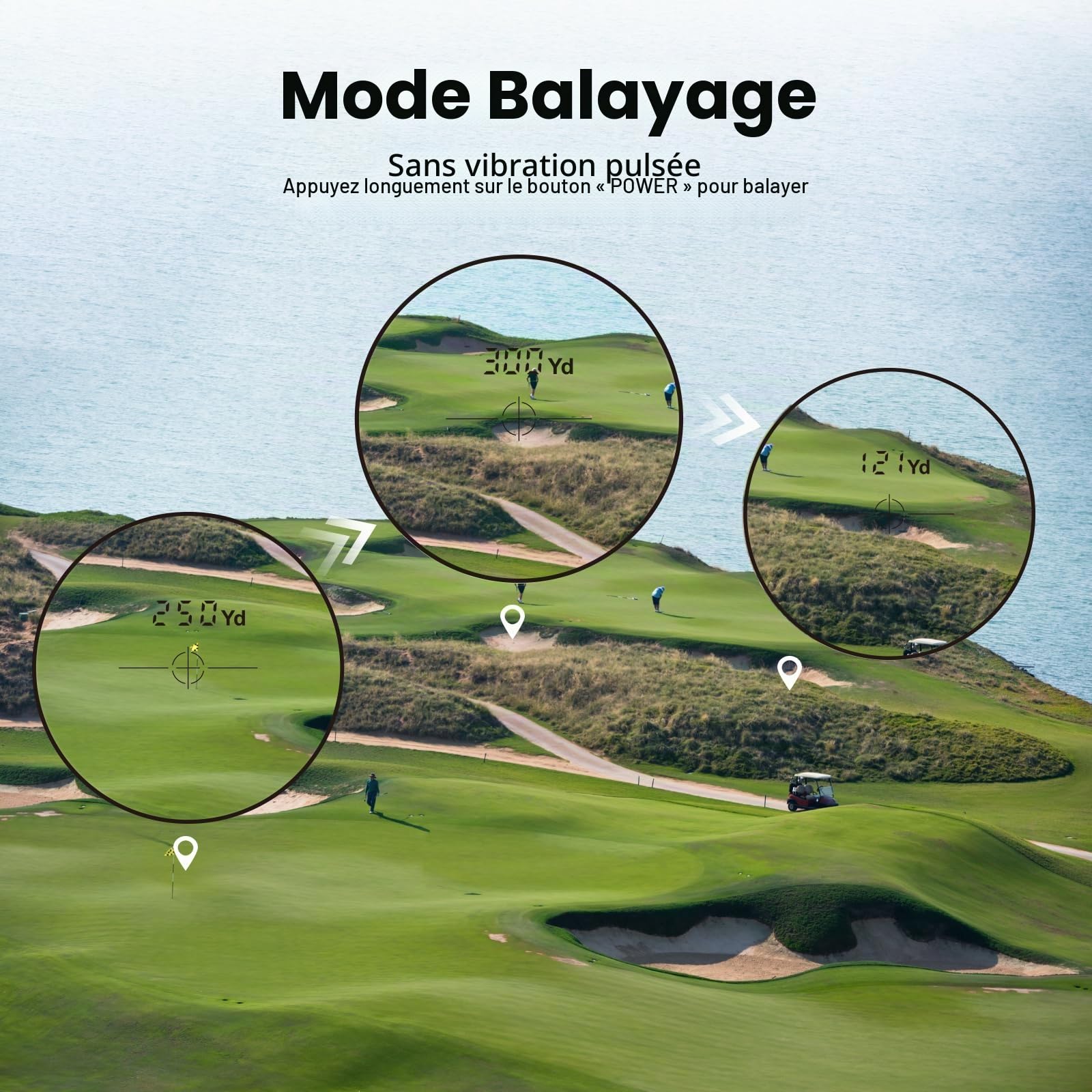 MiLESEEY Télémètre avec Slope on/Off, 1000M Télémètre Laser de Golf avec Flag-Lock, légal pour Les compétitions, précision ±0,5M, grossissement 6X pour Le Golf et la randonnée