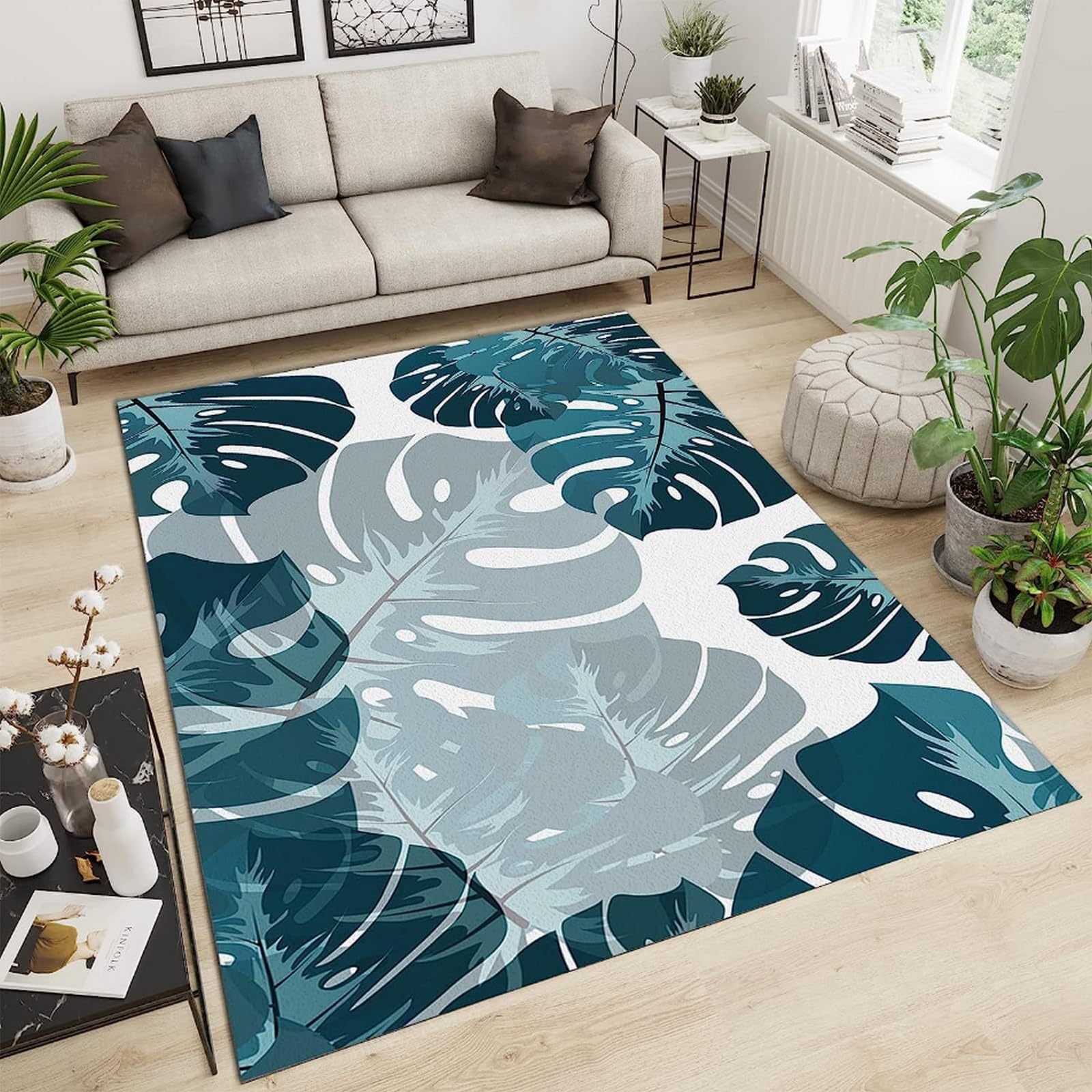 Tapis de chambre 3D en cristal velvet 120x160 lavable et résistant aux taches