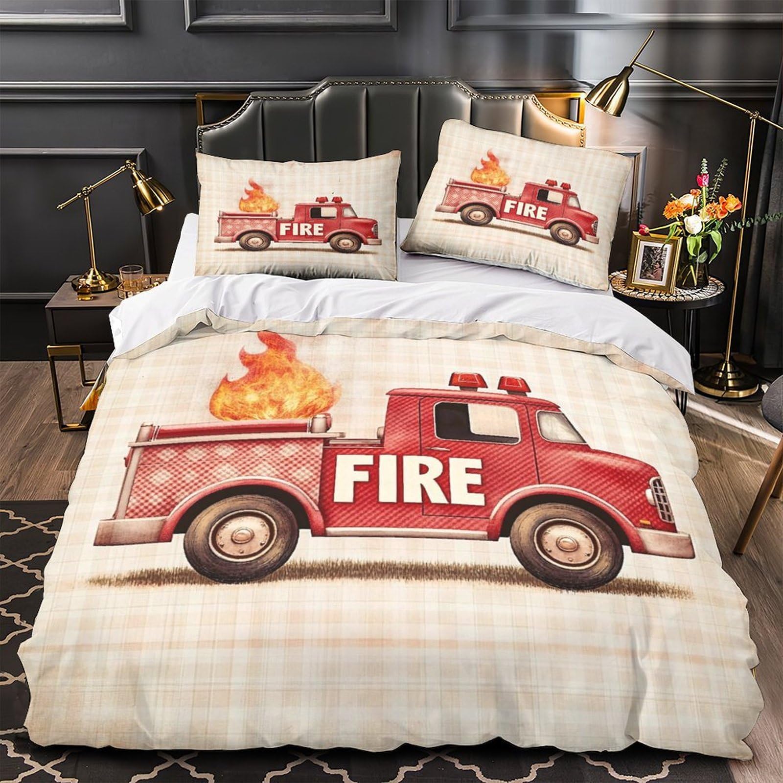 Housse de couette symbole du feu en microfibre pour transformer la chambre d'un ado créatif