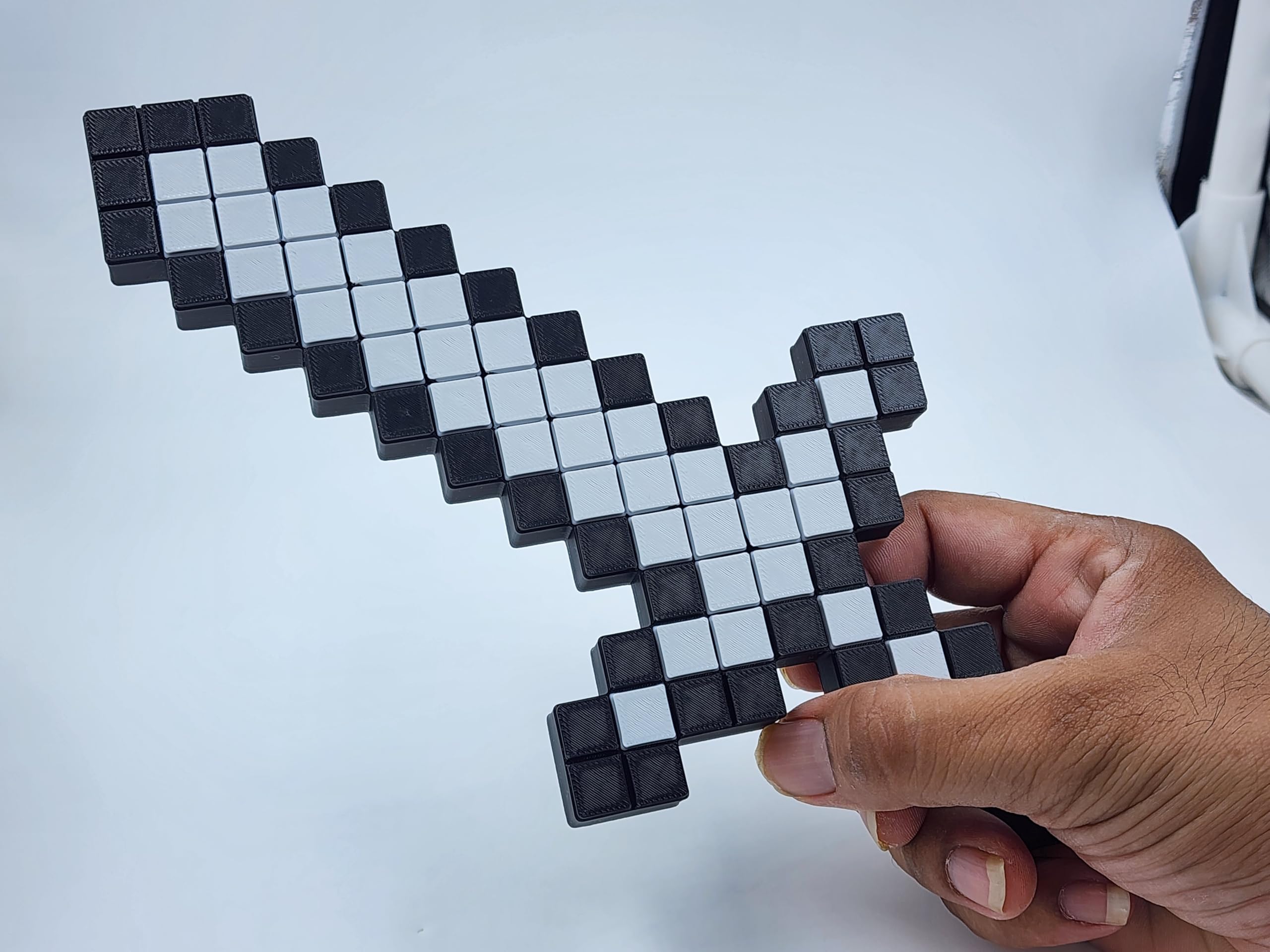 CUBIX3D 3D Printed Pixel Sword Toy | Blocky Gaming Prop | Safe Cosplay Accessory for Kids & Fans, Multicolor