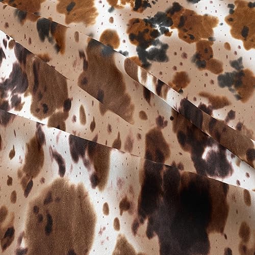 Miniatura 5 de Juego de edredón con estampado de vaca, tamaño Queen, color negro, marrón, blanco, con estampado de vaca occidental, para niños, adolescentes, niños