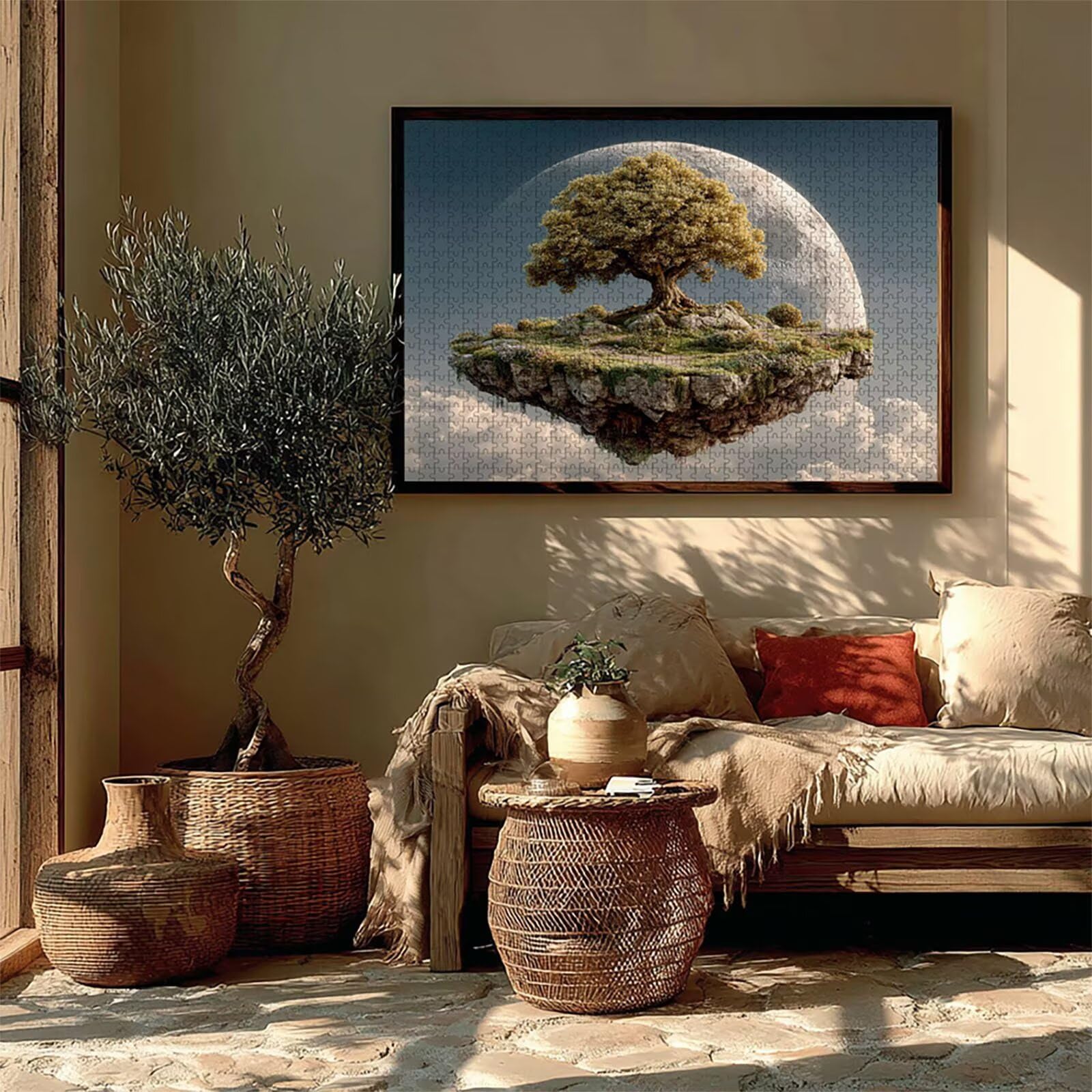 Księżyc drewniane puzzle, 155 x 104 cm, puzzle z drzewem, 5000 sztuk, dla dorosłych, z pudełkiem, łatwe do odróżnienia, edukacyjna wymagająca gra, letnia dekoracja, piękne prezenty, 0-8487