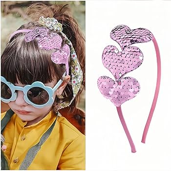 Amazon.com : HIFANMM Valentines Heart Headband Pink Sequins