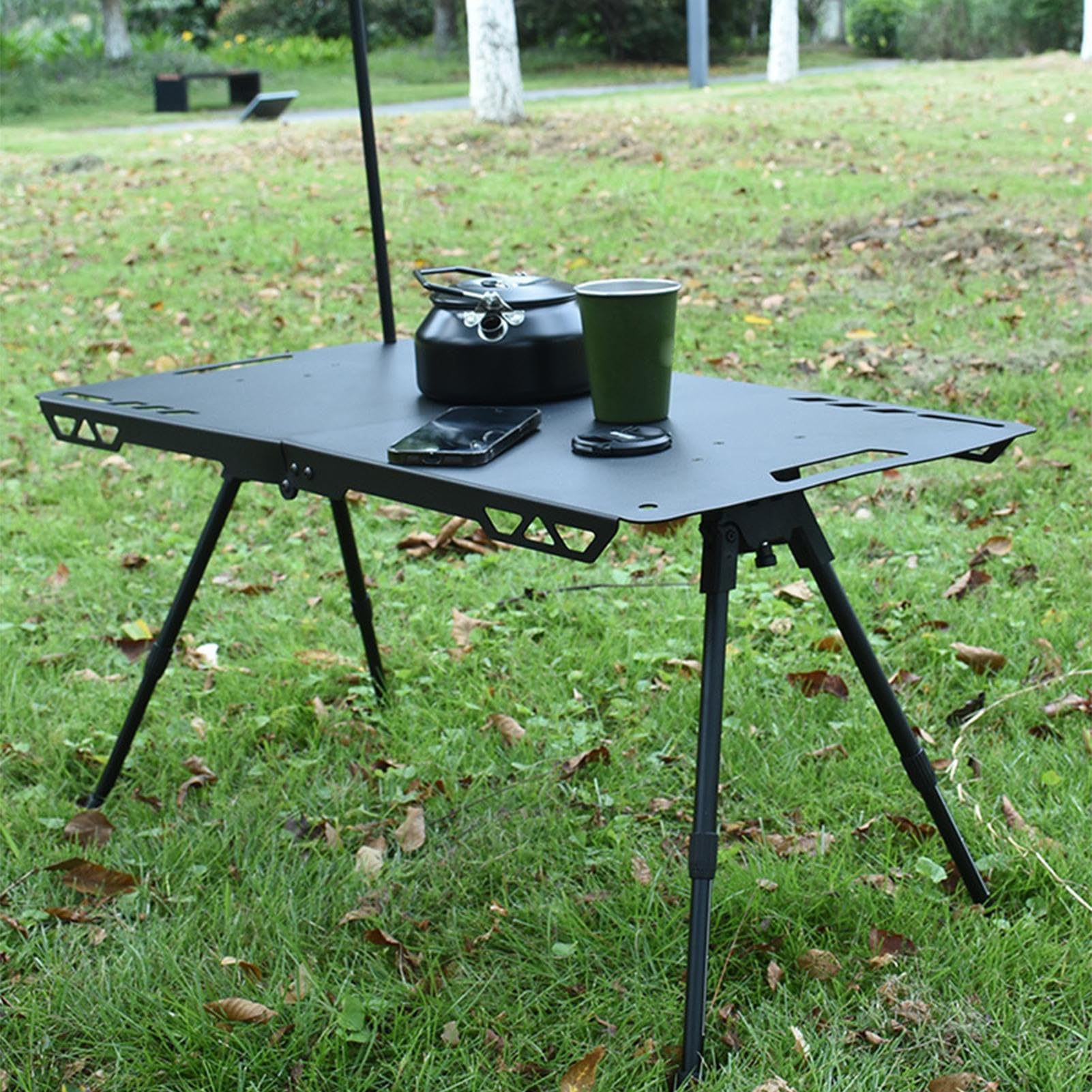 Equipamiento para Camping Escritorio Ajustable En Altura con Portalámparas