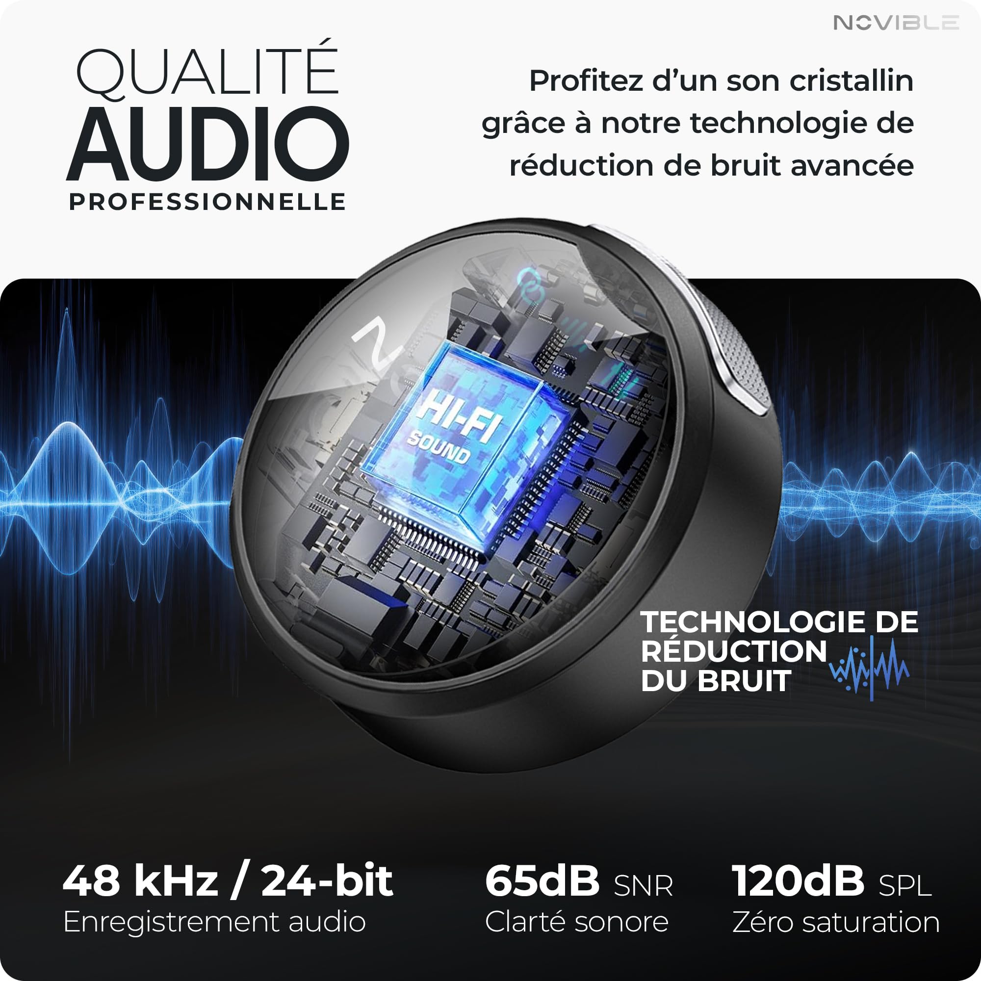 Micro Cravate sans Fil 2 Personnes pour iPhone, Android USB-C et Caméra, Mini Micro Lavalier 48 kHz/24 Bits, Boîtier de Charge 25 h, Réduction de Bruit, Interview, Vlog, Youtube/TikTok