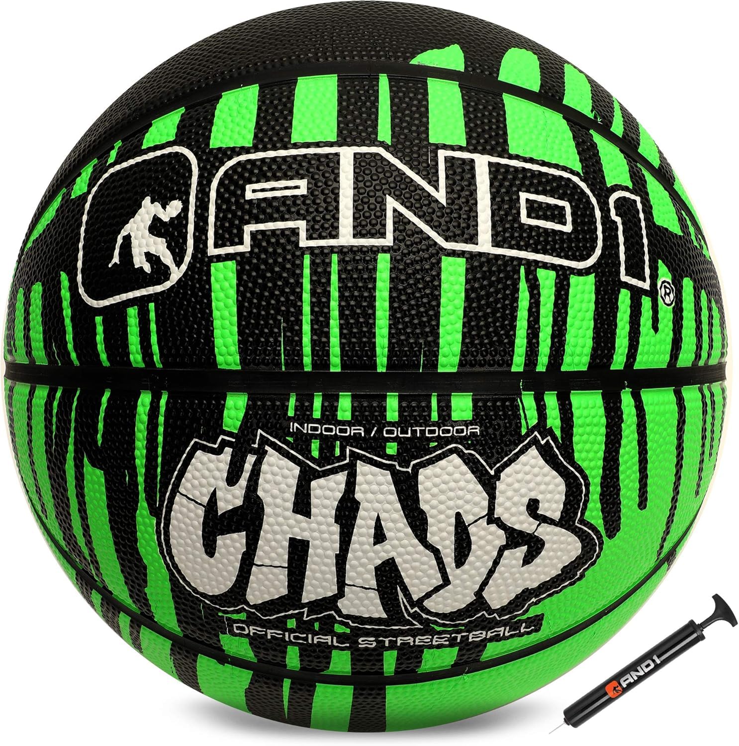 AND1 Chaos Rubber Basketball, Official Regulation Size 7(29.5")