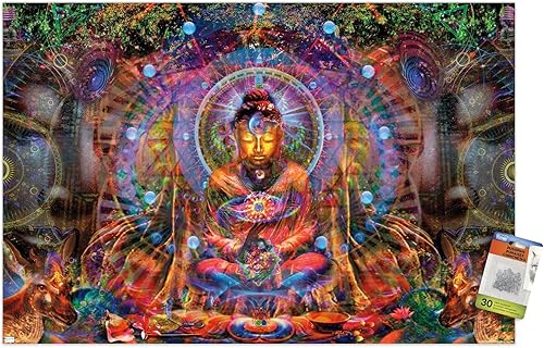 Trends International Jumbie - Buddha Wall Poster, 22.37" x 34.00", Premium Poster & Push Pin Bundle