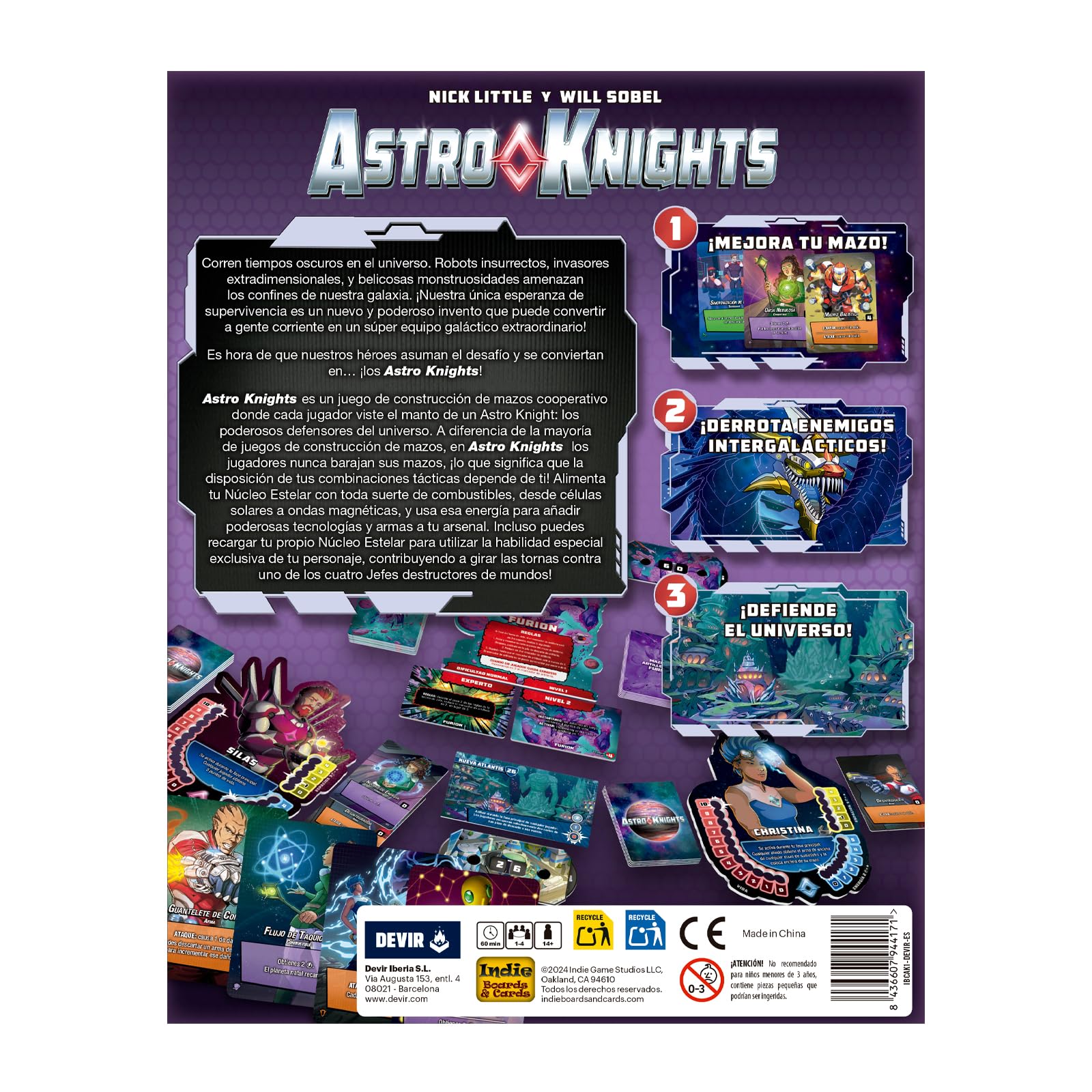 Devir - Astro Knights – Kooperacyjna gra planszowa w budowie talii | Strategia, Sci-Fi i Przygoda Galaktyczna | 1-4 gracze, +14 lat (BGASTROES)