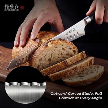 Bread Knife for Homemade Bread,Serrated Blade 8 in with Cover