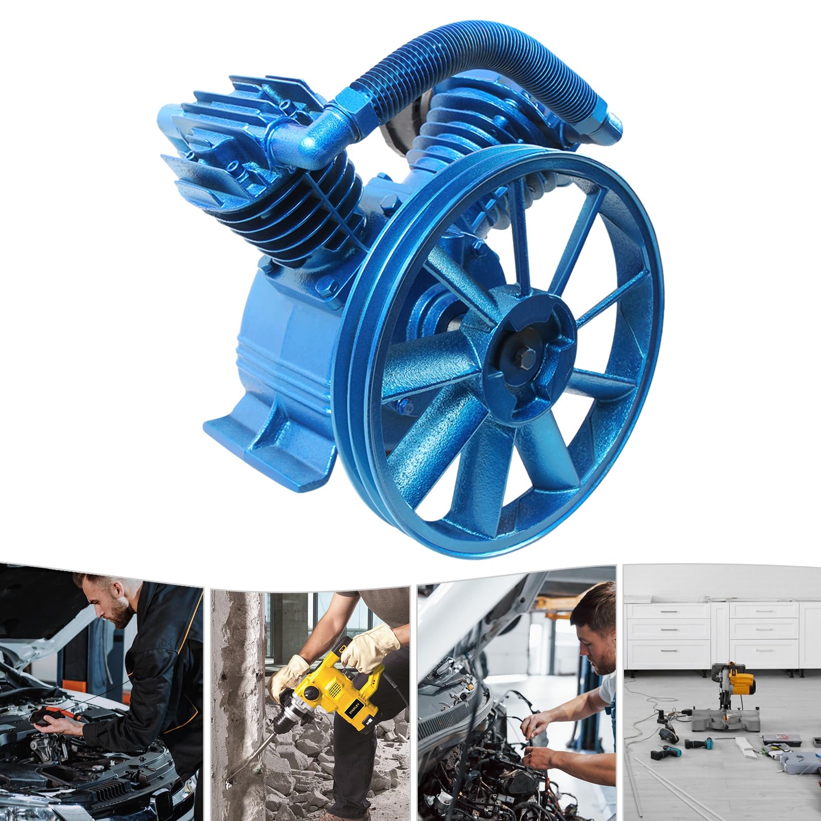 5.5hp 21cfm 175psi testa della pompa del compressore d'aria, 800rpm coperchio della pompa del compressore d'aria a due cilindri V - sostituzione testa della pompa del compressore d'aria a due
