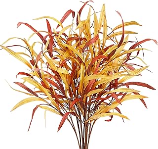 Sggvecsy 6Pcs Fall Leaves Stem Artificial Fall Greenery Stem Autumn Faux Plants Artificial Autumn Branches Fake Leaf Bouquet for Home Vase Thanksgiving Table Centerpieces Harvest Festival Decor